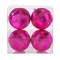 National Tree Company First Traditions Christmas Tree Ornaments, Hot Pink with Glitter Stripes, Set of 6
